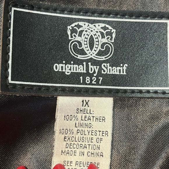 NWOT, Original by Sharif Black Studded Leather Jacket. Size 1X - Picture 9 of 14